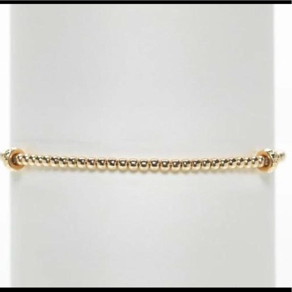 2MM YELLOW GOLD FILLED BRACELET WITH LARGE 14K RONDELLE PATTERN